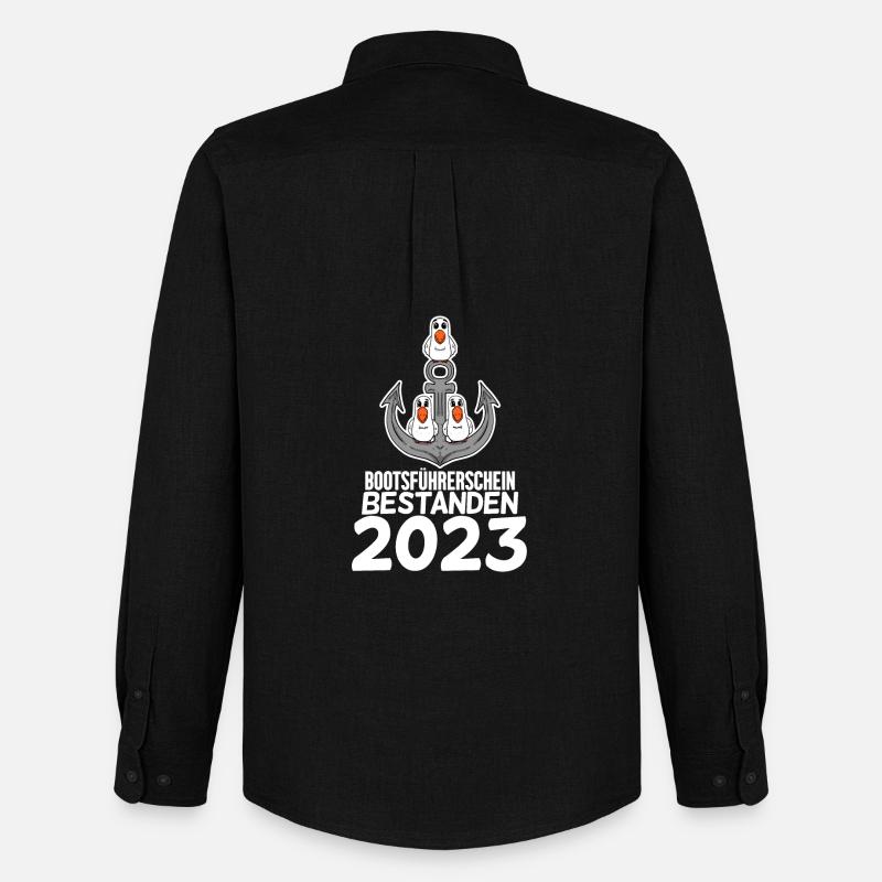 Bootsführerschein 2023 - Männer Oxford Hemd von Stanley/Stella - Schwarz
