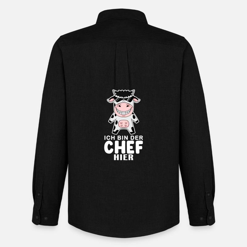 coole Kuh Chef Spruch - Männer Oxford Hemd von Stanley/Stella - Schwarz