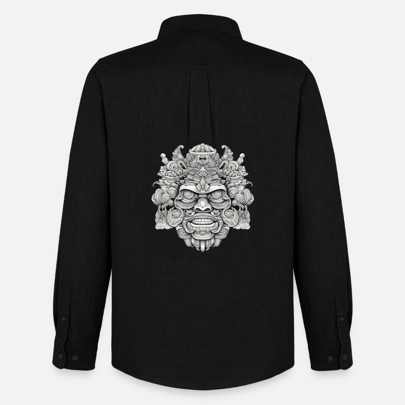 Psychedelischer Kopf - Männer Oxford Hemd von Stanley/Stella - Schwarz