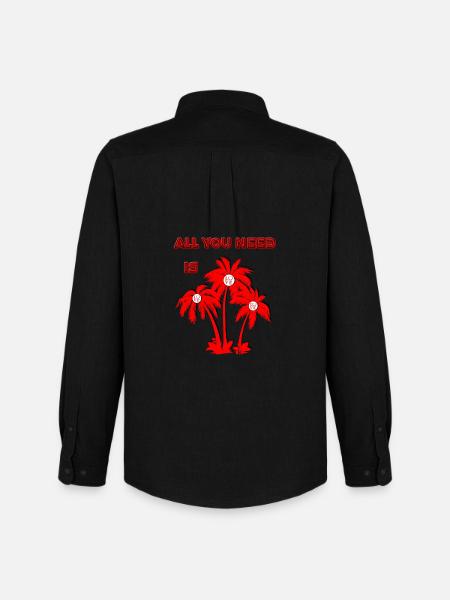 Vivid Valentine's Day Palm Tree Illustration - Men's Oxford Shirt by Stanley/Stella - black