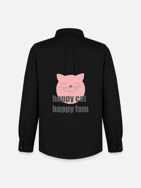 Chat heureux - Chemise Oxford homme Stanley/Stella - noir