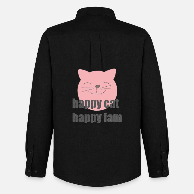 happy cat - Männer Oxford Hemd von Stanley/Stella - Schwarz