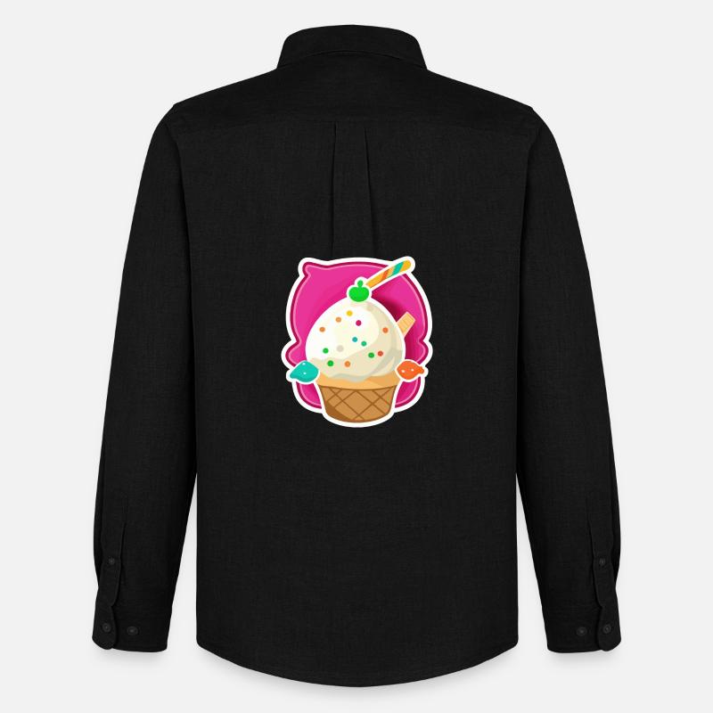 Eis, Eiscreme - Männer Oxford Hemd von Stanley/Stella - Schwarz