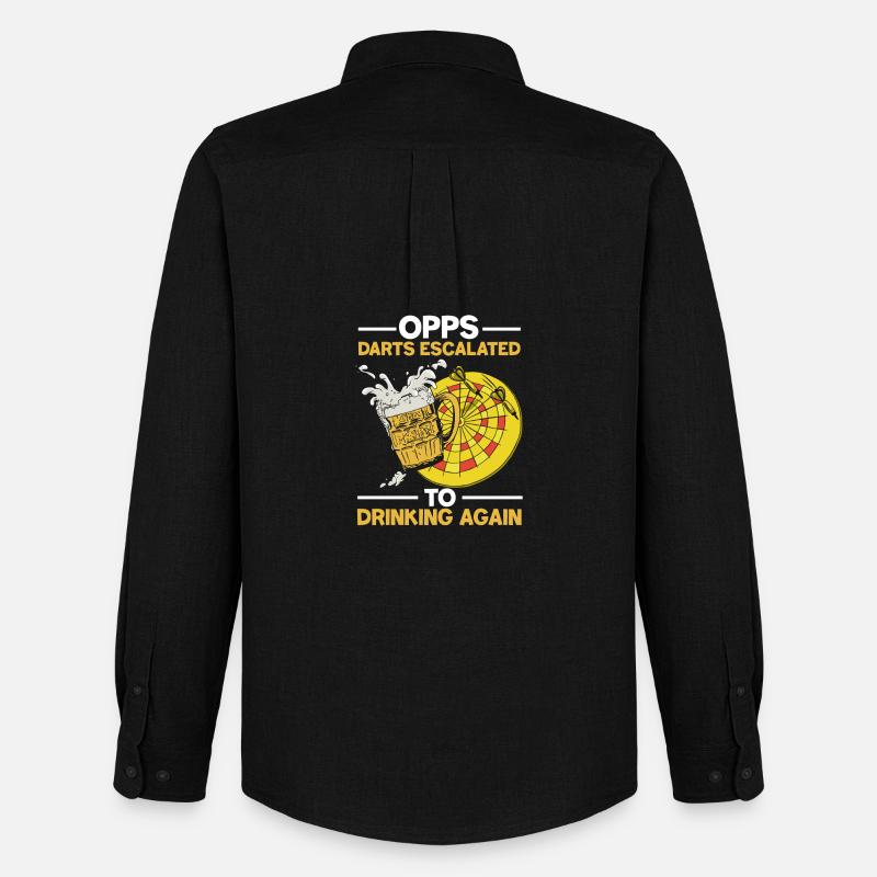 Dart Bier Kneipen Design - Männer Oxford Hemd von Stanley/Stella - Schwarz