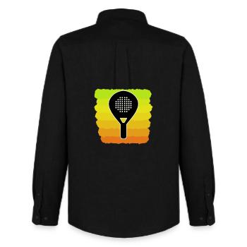 Padel Game Tennis Rackets Padel Sports Fans - Men's Oxford Shirt by Stanley/Stella - black - Back - AI Model Male 185 dark (185cm)