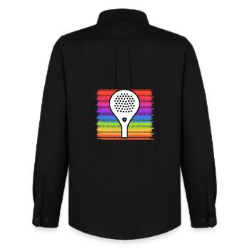 Raquette Padel Sport Tennis Padel Jeu Servir - Chemise Oxford homme Stanley/Stella - noir - Dos - AI Model Male 185 dark (185cm)