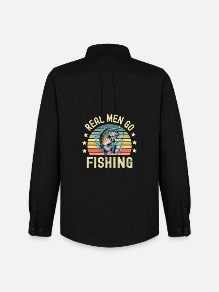 Angler Angeln Fischen - Männer Oxford Hemd von Stanley/Stella - Schwarz