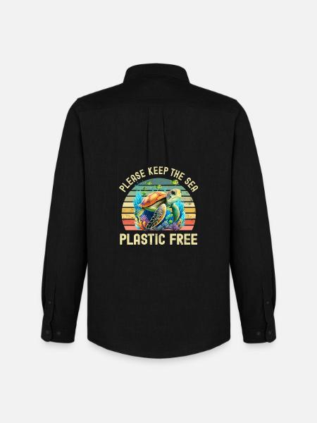 Sea Turtle Environmental Protection - Men's Oxford Shirt by Stanley/Stella - black