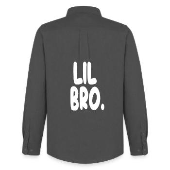 T-shirt Lil Bro Statement - Chemise Oxford homme Stanley/Stella - charbon - Dos - AI Model Male 185 dark (185cm)