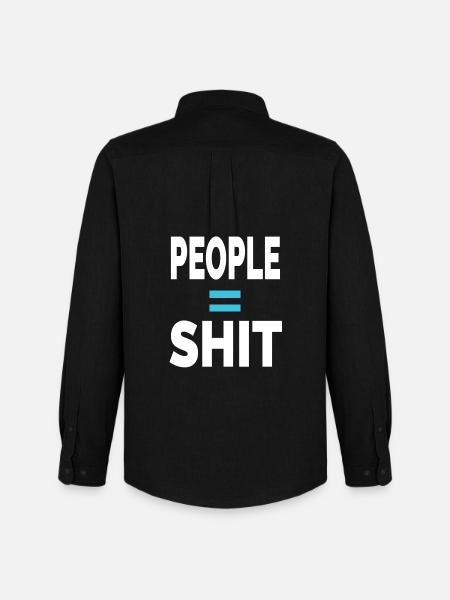 PEOPLE = SHIT - Men's Oxford Shirt by Stanley/Stella - black