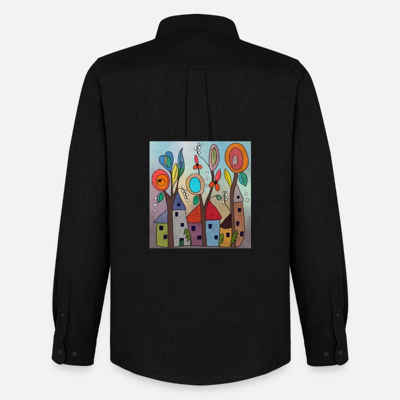 Elfendörfchen - Männer Oxford Hemd von Stanley/Stella - Schwarz