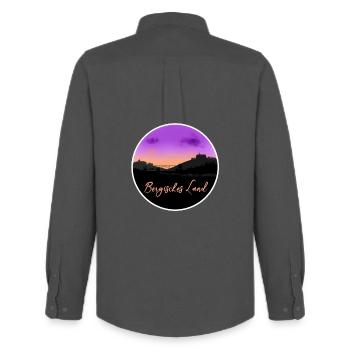 Bergisches Land Fine Skyline - Men's Oxford Shirt by Stanley/Stella - anthracite - Back - AI Model Male 185 dark (185cm)