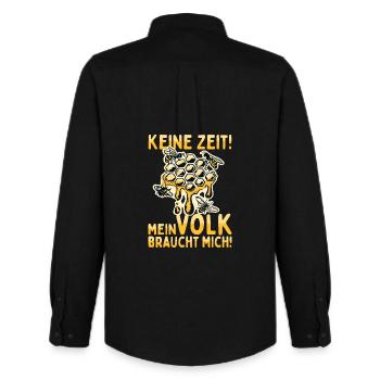 Biene Keine Zeit Volk Braucht Mich Imker Bienen - Männer Oxford Hemd von Stanley/Stella - Schwarz - Hinten - AI Model Male 185 dark (185cm)
