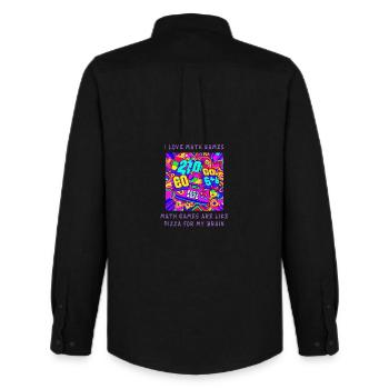 Mathe-Spiele - Betreten Sie Ihr Gehirn mit mächtigen Rätseln - Männer Oxford Hemd von Stanley/Stella - Schwarz - Hinten - AI Model Male 185 dark (185cm)