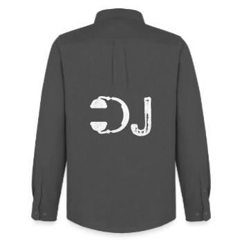 DJ Headphone Shirt I Heart Being A DJs Party Tee - Chemise Oxford homme Stanley/Stella - charbon - Dos - AI Model Male 185 dark (185cm)