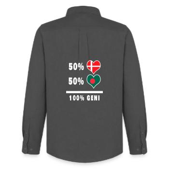 Bangladesh and Denmark 100% genius flag - Men's Oxford Shirt by Stanley/Stella - anthracite - Back - AI Model Male 185 dark (185cm)
