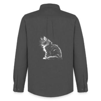 Chaton - Chemise Oxford homme Stanley/Stella - charbon - Dos - AI Model Male 185 dark (185cm)