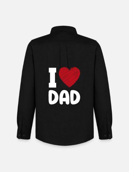 Ich liebe Papa Herz - Männer Oxford Hemd von Stanley/Stella - Schwarz