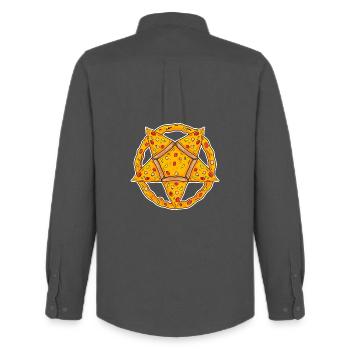Pentagram pizza funny - Men's Oxford Shirt by Stanley/Stella - anthracite - Back - AI Model Male 185 dark (185cm)