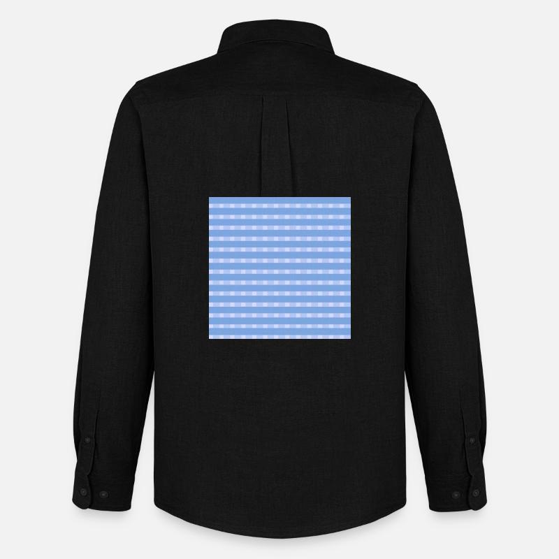 karierte muster, Leinenstoffmuster Gitteroptik - Männer Oxford Hemd von Stanley/Stella - Schwarz