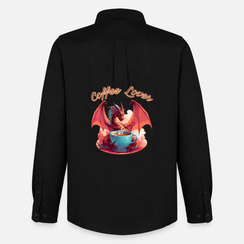 Dragon Coffee Lover - Männer Oxford Hemd von Stanley/Stella - Schwarz