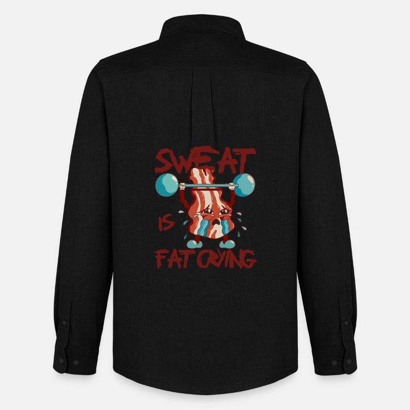 Sweat Is Fat Crying - Männer Oxford Hemd von Stanley/Stella - Schwarz