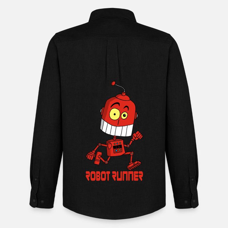 Roboter-Läufer - Männer Oxford Hemd von Stanley/Stella - Schwarz