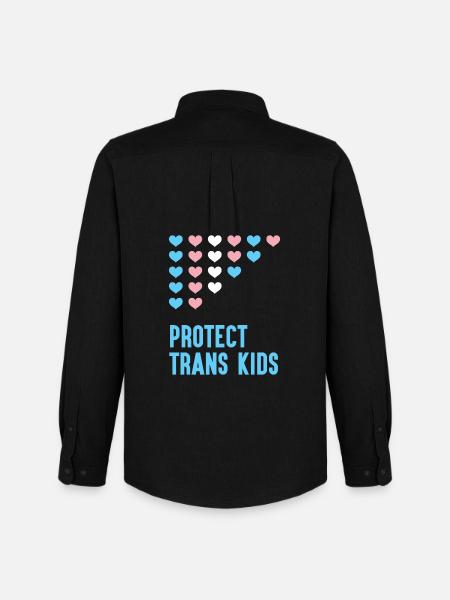 LGBT Pride Month - Protect Trans Kids - Men's Oxford Shirt by Stanley/Stella - black