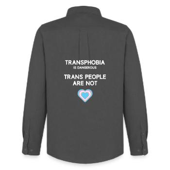 LGBT Pride Month - Trans Menschen - Männer Oxford Hemd von Stanley/Stella - Anthrazit - Hinten - AI Model Male 185 dark (185cm)