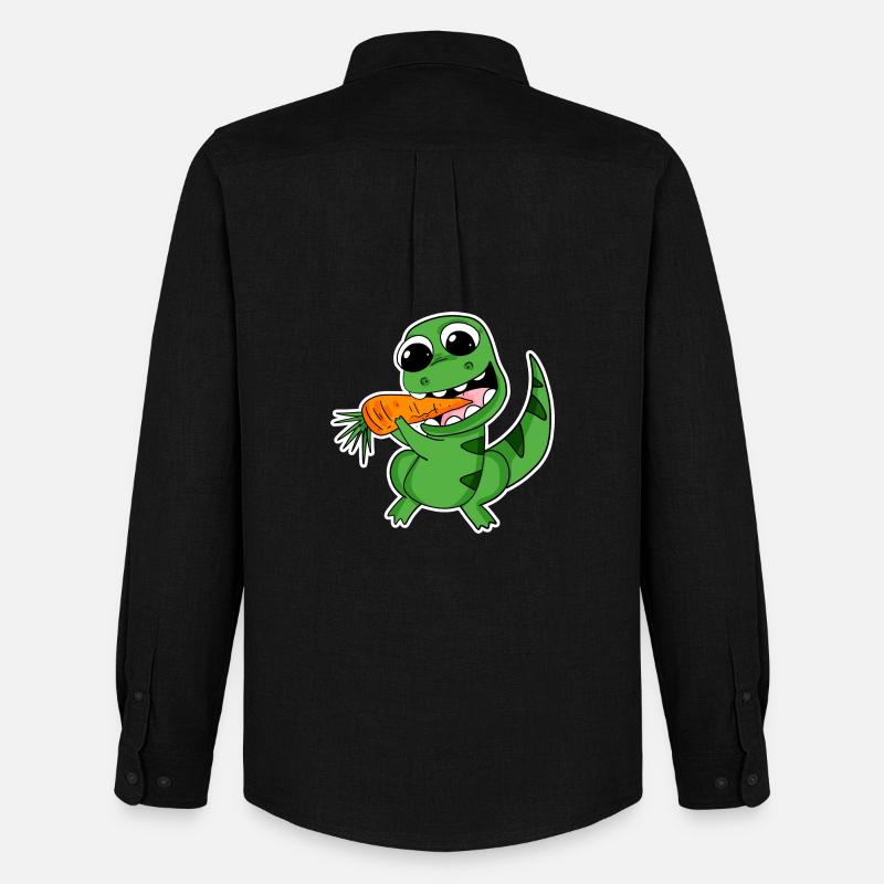 Dino isst Karotte - Männer Oxford Hemd von Stanley/Stella - Schwarz