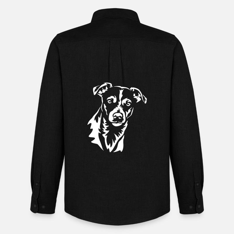 Jack Russell Terrier Head "Black Edition" - Stanley/Stella Camicia Oxford uomo - nero