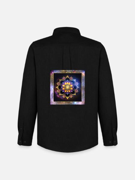 Mandala Lotusblume - Männer Oxford Hemd von Stanley/Stella - Schwarz
