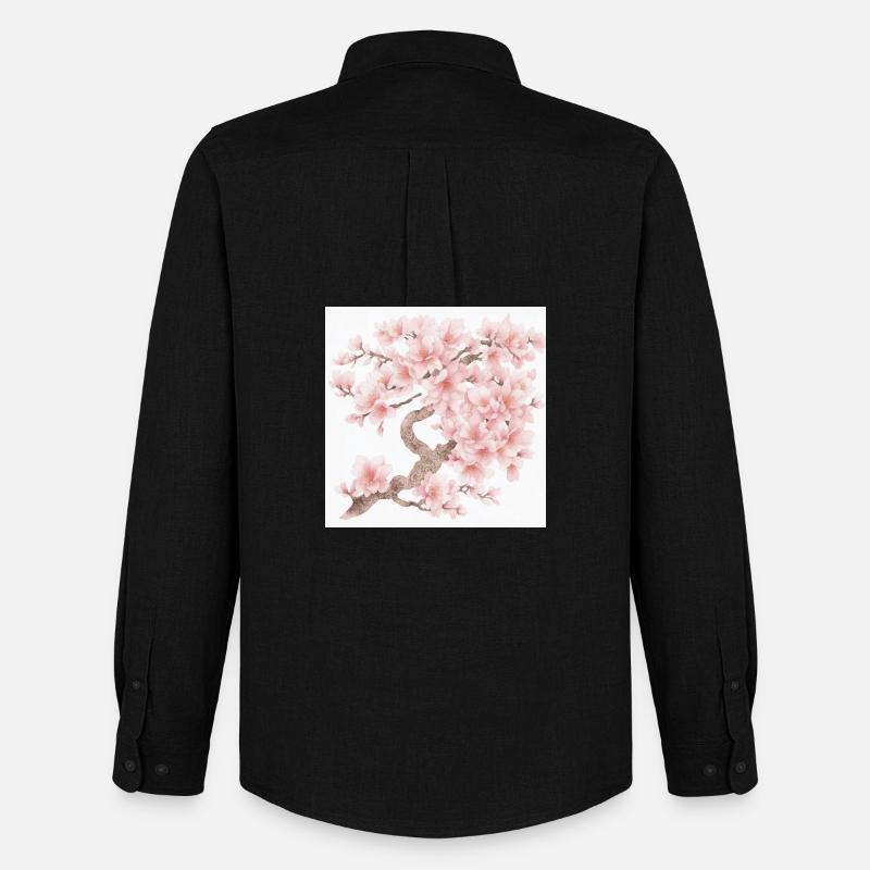 Japanischer Kirschbaum Blüten - Männer Oxford Hemd von Stanley/Stella - Schwarz