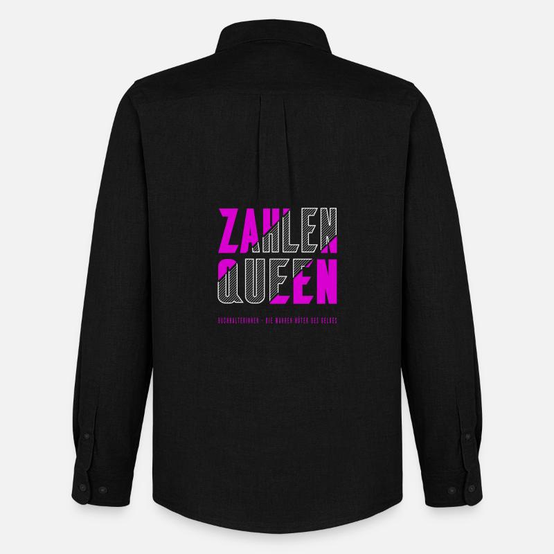 Zahlen Queen - Männer Oxford Hemd von Stanley/Stella - Schwarz