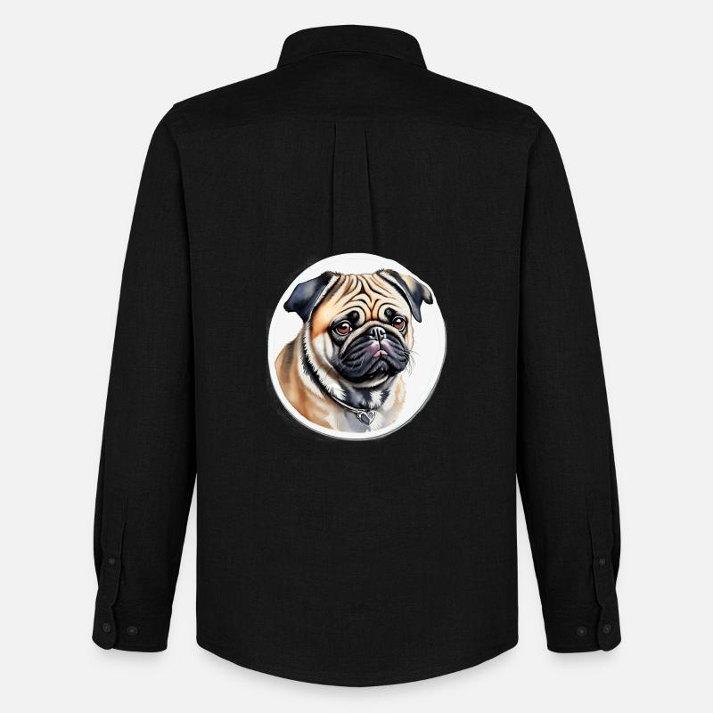 Mops - Männer Oxford Hemd von Stanley/Stella - Schwarz
