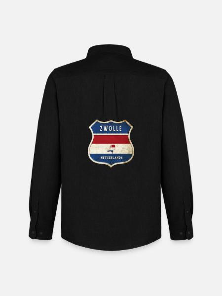 Zwolle Niederlande Wappen Design - Männer Oxford Hemd von Stanley/Stella - Schwarz