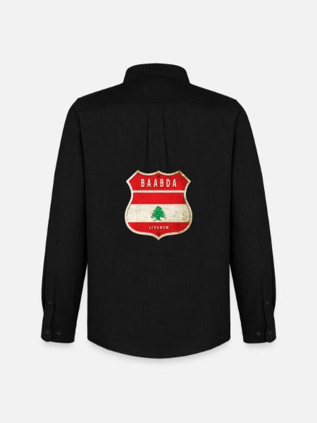Baabda Libanon Wappen Flaggen Design - Männer Oxford Hemd von Stanley/Stella - Schwarz