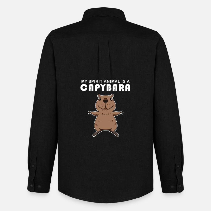 Capybara Capybara Gift - Men's Oxford Shirt by Stanley/Stella - black