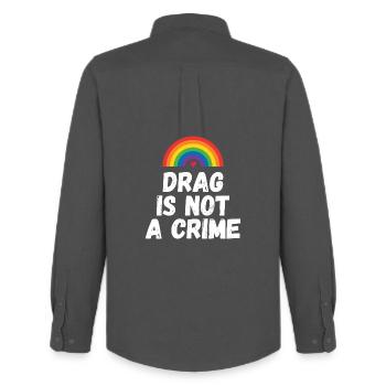 La drague n’est pas un crime - Chemise Oxford homme Stanley/Stella - charbon - Dos - AI Model Male 185 dark (185cm)