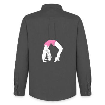 Pont de la danse acrobatique - Chemise Oxford homme Stanley/Stella - charbon - Dos - AI Model Male 185 dark (185cm)