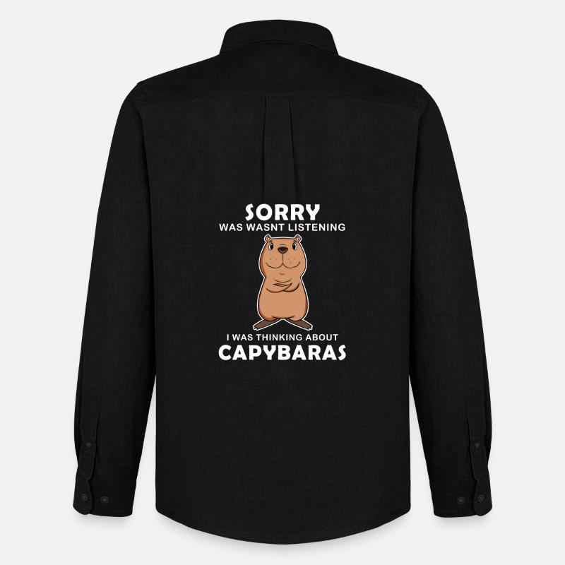 Capybara Wasserschwein Capybaras - Männer Oxford Hemd von Stanley/Stella - Schwarz