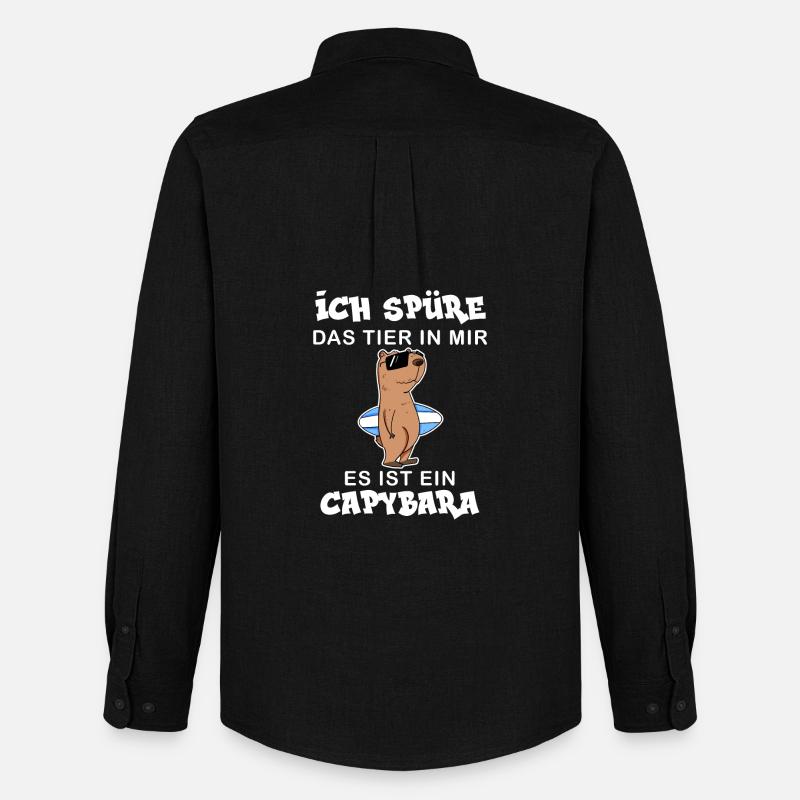 Capybara Wasserschwein Capybaras - Männer Oxford Hemd von Stanley/Stella - Schwarz
