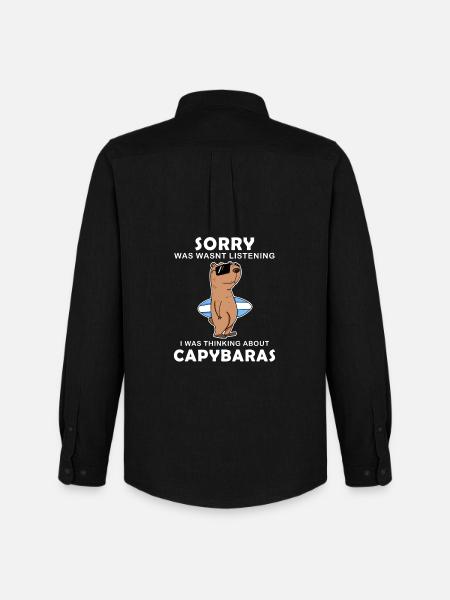 Capybara Wasserschwein Capybaras - Men's Oxford Shirt by Stanley/Stella - black