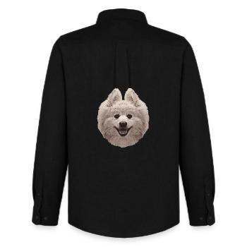 zwergspitz, hundefotos frauen, pomeranian - Männer Oxford Hemd von Stanley/Stella - Schwarz - Hinten - AI Model Male 185 dark (185cm)