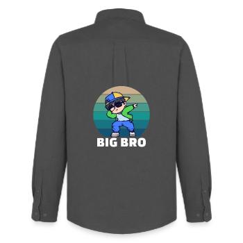 Brother's Heart Bro Proud Big Brother Statement - Men's Oxford Shirt by Stanley/Stella - anthracite - Back - AI Model Male 185 dark (185cm)