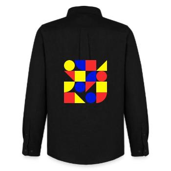 form, geometry, art, Bauhaus - Men's Oxford Shirt by Stanley/Stella - black - Back - AI Model Male 185 dark (185cm)