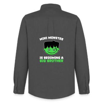 Siblings Bro Big Brother Statement Brother's Heart - Men's Oxford Shirt by Stanley/Stella - anthracite - Back - AI Model Male 185 dark (185cm)