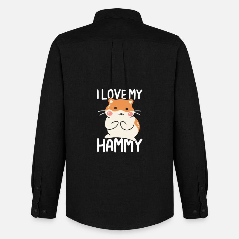 I love my hammy - Männer Oxford Hemd von Stanley/Stella - Schwarz