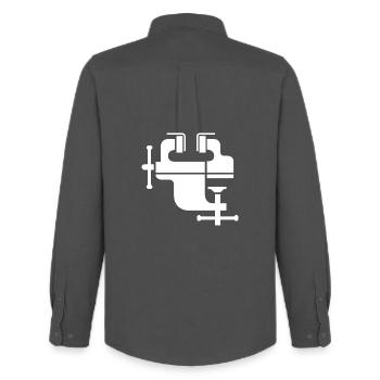Illustration du symbole de l’icône de l’outil Vice - Chemise Oxford homme Stanley/Stella - charbon - Dos - AI Model Male 185 dark (185cm)