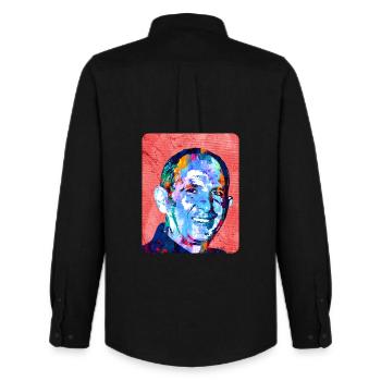 Don Giuseppe Puglisi Pino Puglisi prêtre anti-mafia - Chemise Oxford homme Stanley/Stella - noir - Dos - AI Model Male 185 dark (185cm)